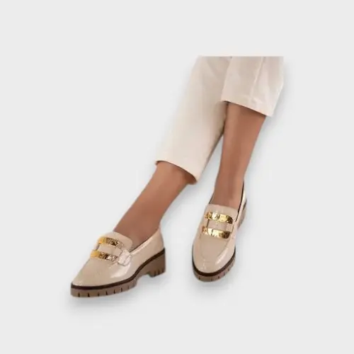 Mocassins Beiges Mara Cuir - MLV