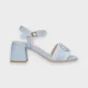 Sandale Bleue Cristiana01Textile-Cuir - MLV Portuguese Shoes