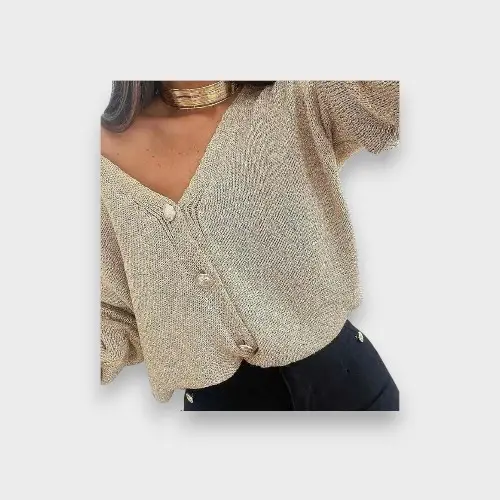 Gilet Court en Maille Lurex  - Estee Brown